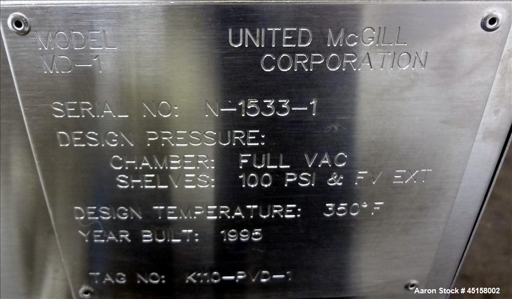 Used- United McGill Vacuum Shelf Dryer, Model MD-1