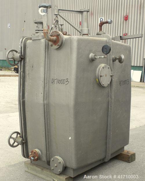 Used Von Roll Vacuum Shelf Dryer, approximately 183 square feet, carbon steel. (15) 48-3/4" wide x 35" deep jacketed coated shelves. 3" spacing between shelves. Internal chamber approximately 50" wid...