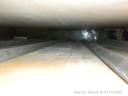 Used Von Roll Vacuum Shelf Dryer, approximately 183 square feet, carbon steel. (15) 48-3/4" wide x 35" deep jacketed coated shelves. 3" spacing between shelves. Internal chamber approximately 50" wid...