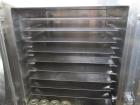 Used Bucher Vacuum Shelf Dryer, Model VTS8MT2. 8 Square meter (86 square feet) shelf area, Hastelloy C276 construction. Internal chamber rated -1/+ 9.5 bar (136.3 psi) at 150 degrees C. 304 Stainless...