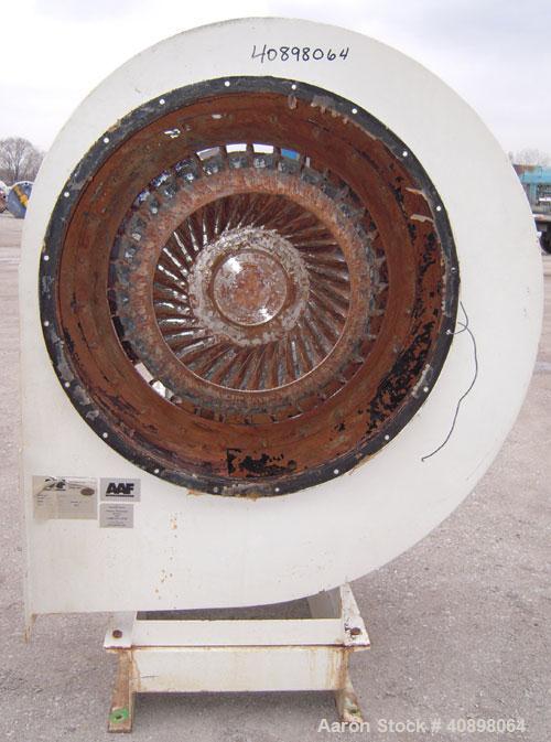 Used AAF International Rotoclone Wet Centrifugal Collector, Model W, Size 16, Style STD, Model 846493-5. 6400 cfm at 8" W.G., 1740 rpm. Approximate 30" diameter 316 stainless steel fan, Carbon steel ...