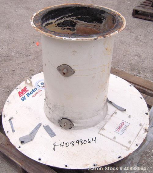 Used AAF International Rotoclone Wet Centrifugal Collector, Model W, Size 16, Style STD, Model 846493-5. 6400 cfm at 8" W.G., 1740 rpm. Approximate 30" diameter 316 stainless steel fan, Carbon steel ...