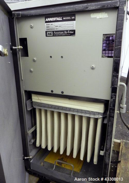 Used American Air Filter Arrestall Envelope Type Dust Collector, Model AR-10, Carbon Steel. Manual shaker with blower. 1/60/220 volt.