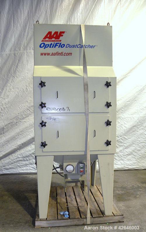 Used AAF OptiFlo DustCatcher Cartridge Type Pulse Jet Dust Collector, model DC4, size DC4-460T05S04PS00, carbon steel. 660 Square feet filter area, 800-1500 cfm air volume. (4) Cartridges, (4) access...
