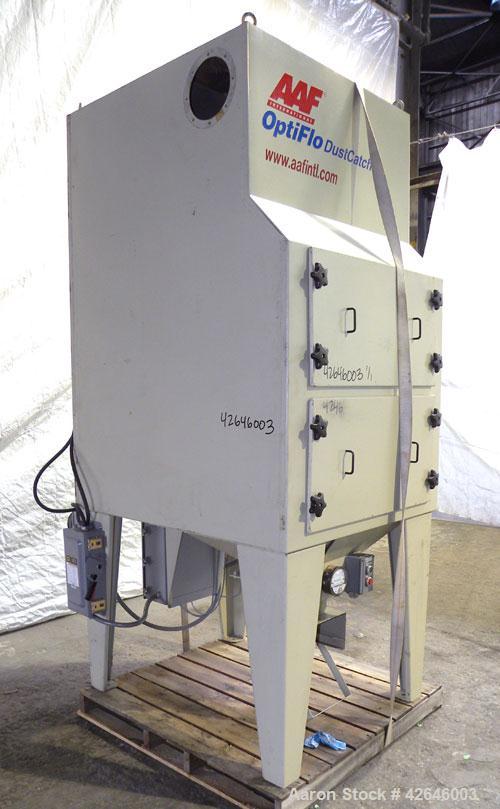 Used AAF OptiFlo DustCatcher Cartridge Type Pulse Jet Dust Collector, model DC4, size DC4-460T05S04PS00, carbon steel. 660 Square feet filter area, 800-1500 cfm air volume. (4) Cartridges, (4) access...
