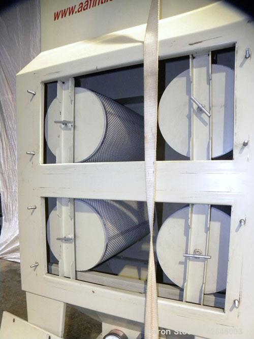 Used AAF OptiFlo DustCatcher Cartridge Type Pulse Jet Dust Collector, model DC4, size DC4-460T05S04PS00, carbon steel. 660 Square feet filter area, 800-1500 cfm air volume. (4) Cartridges, (4) access...