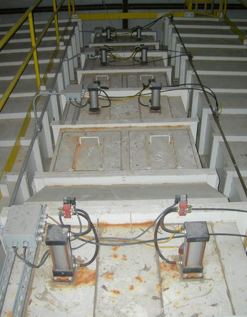 Used Bact Engineering Pulse Jet Dust Collector, Model TC-336-12M, 6,861 Square Feet Filter Area, Carbon Steel. 26,000 ACFM. 336 filters. Ambient at 250 deg F. (28) 1.5" pulse valves. 
