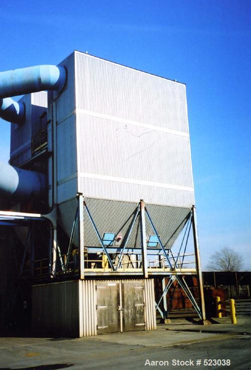 USED: Carbo-Tech 60,000 cfm baghouse type dust collection system,model 39-15-11945, installed new in 1999. Holds (585) 13' long filterbags, not included. Total cloth area 1,945 square feet, air to cl...