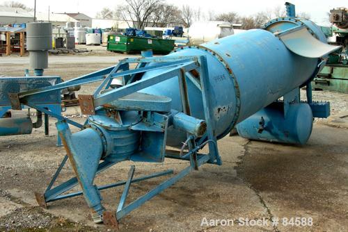 Used Carter Day Pulse Jet Dust Collector, Model 16DFB8, Carbon Steel. Approximate 151 square feet filter area. Housing measures 42" diameter x 112" straight side x 31" cone bottom x 18" top plenum. (...