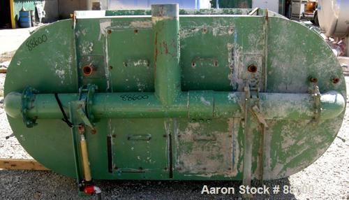 USED: Chicago Conveyor Corp. envelope pneumatic shaker type dust collector, carbon steel, approximate 100 square feet filter area. Oval housing measures 45" x 90" x 36" straight side x 68" cone botto...