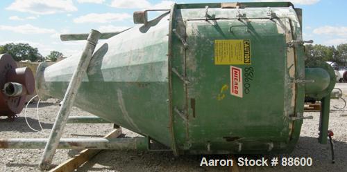 USED: Chicago Conveyor Corp. envelope pneumatic shaker type dust collector, carbon steel, approximate 100 square feet filter area. Oval housing measures 45" x 90" x 36" straight side x 68" cone botto...