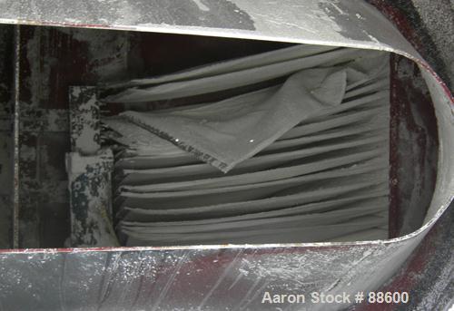 USED: Chicago Conveyor Corp. envelope pneumatic shaker type dust collector, carbon steel, approximate 100 square feet filter area. Oval housing measures 45" x 90" x 36" straight side x 68" cone botto...
