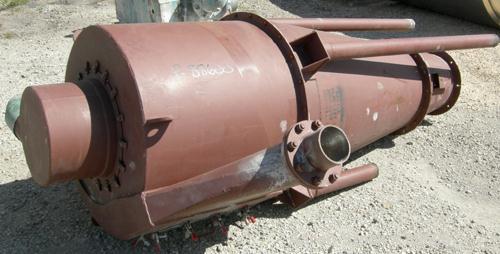 USED: Chicago Conveyor Corp. envelope pneumatic shaker type dust collector, carbon steel, approximate 100 square feet filter area. Oval housing measures 45" x 90" x 36" straight side x 68" cone botto...