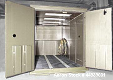 Used Clemco Blast Room Facility, Model 114224.  7' Wide x 14' long x 8' high.  Includes the following:  Full media recovery screw floor, bucket elevator recycle system with media airwash, 650 blast r...