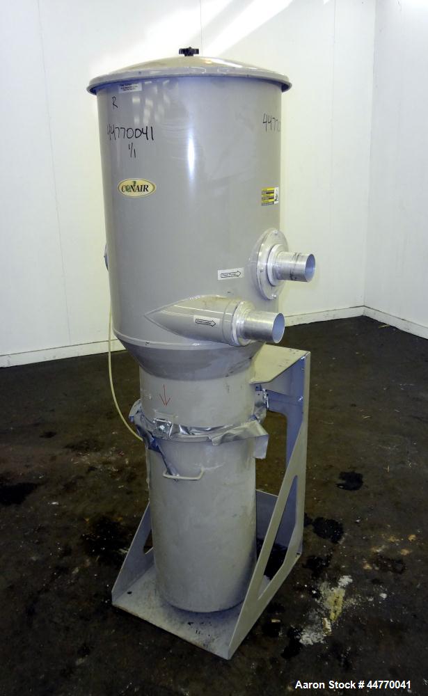Used Conair Dust Collector, Model DC2, Carbon Steel. Approximate 100 Square feet filter area. Bottom collection can. Mounted on a stand.