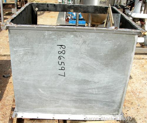 Used DCE Dalamatic Automatic Reverse Jet Cased Dust Collector, Model DLM 1/2/15. 320 square feet filter area. Carbon steel housing measures 40" x 57" x 90" long. Includes bottom hopper, stand and a N...