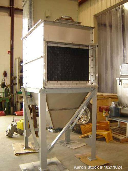 Used 185 Square Foot DCE Dust Ccollector. Stainless steel material contact parts. Type DU14K5AD. 460 volt, 3 phase, 60 hz, 3 hp fan and silencer. Manufactured by DCE Inc Jefferson Town KY. Complete w...