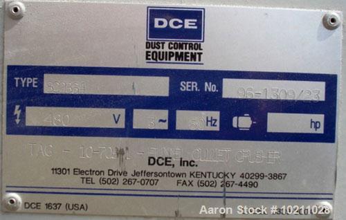 Used 1356 Square Foot DCE Sintamatic Pulse Jet Dust Collector, type SC2B64. Two bank design. Each bank has 10 filter elements, PTFE based coating on a high grade porous composite as its filtration me...