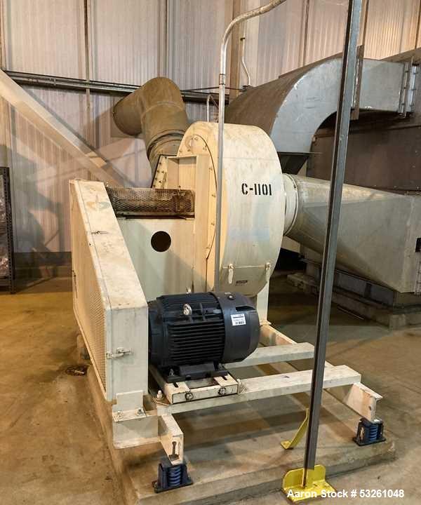 Used DCE Stainless Steel Dust Collector System with 40 HP NYB Blower – Complete Installed Package with Ductwork & Spare Bags