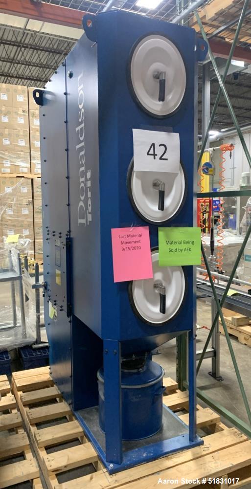Used Donaldson Torit Downflo Oval Dust Collector, Model DFO 3-3, Approximate 570 Square Feet Filtration Area. (3) Filter cartridges approximate 11" diameter x 26" long, (3) valves. Nominal airflow ra...