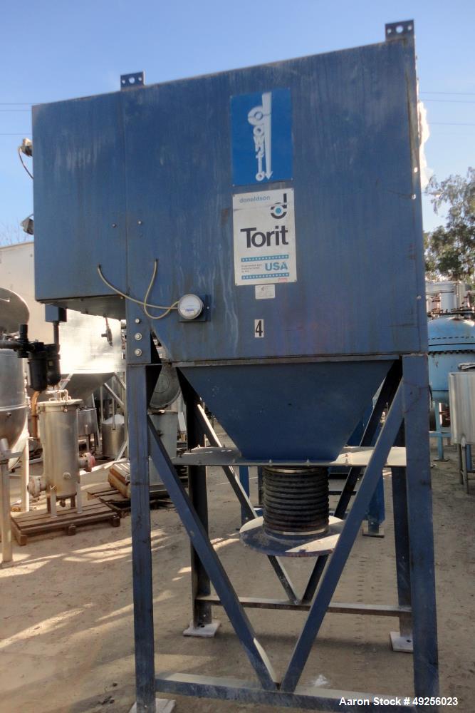 Used Donaldson Torit Model 2DF8 Cartridge Dust Collector, Holds (8) cartridge filters 26" long, Part number 8PP-22269-00, Total Filter Media Area: 1,808 square feet, 4,000 CFM, Complete with (4) auto...