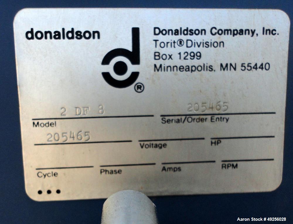 Used Donaldson Torit Model 2DF8 Cartridge Dust Collector.