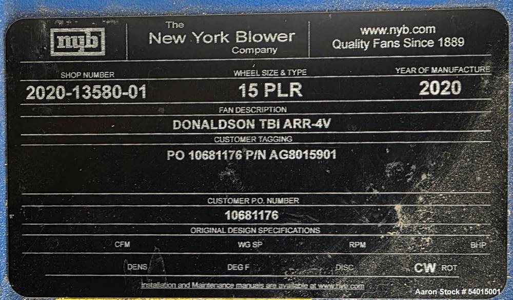 Donaldson Downflo Evolution DFE 2-4 Pulse-Jet Cartridge Dust Collector – Unused