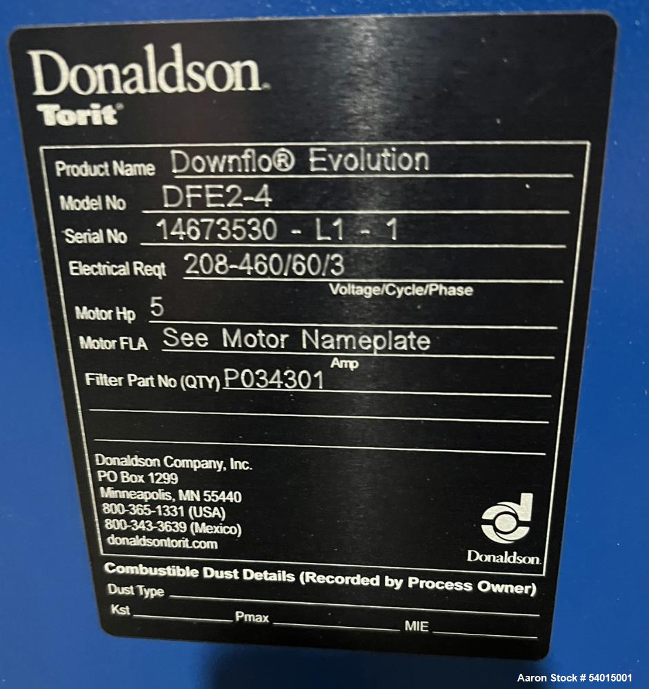 Donaldson Downflo Evolution DFE 2-4 Pulse-Jet Cartridge Dust Collector – Unused