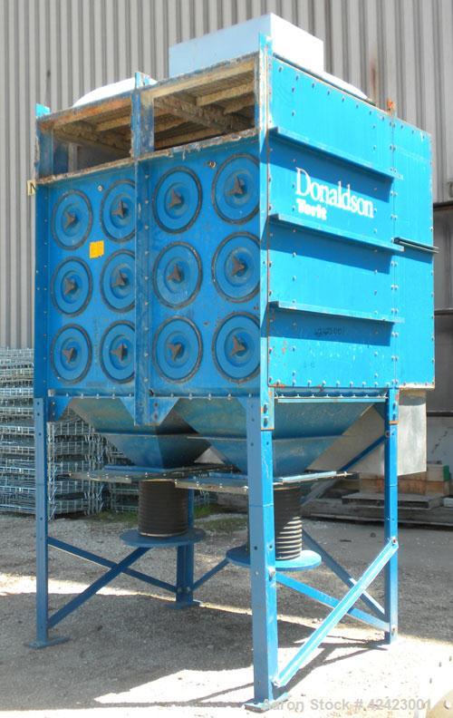 Used Donaldson/Torit Downflo II Cartridge Type Pulse Jet Dust Collector, model DFT3-24, carbon steel. 4,560 Square feet filter area, nominal airflow range 3,050-18,900 cfm. Dual bottom outlets. Mount...