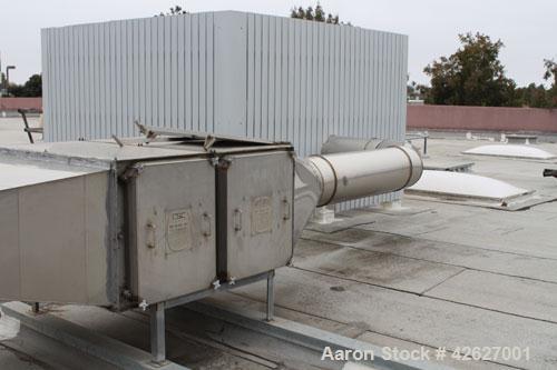 Used Flanders/CSC Air Filtration System, bag-in/bag-out containment housing. Contains (2) model H2W-212-1NB-3S filtration units, stainless ductwork.