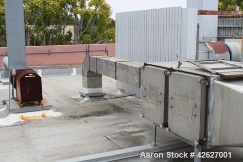 Used Flanders/CSC Air Filtration System, bag-in/bag-out containment housing. Contains (2) model H2W-212-1NB-3S filtration units, stainless ductwork.