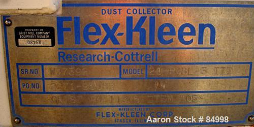 Used Flex Kleen Pulse Jet Dust Collector, Model 20-PCBL-3 III, Carbon Steel. Approximately 11 square feet filter area. Housing measures 18" diameter x 40" straight side x 20" cone bottom x 14" top ca...