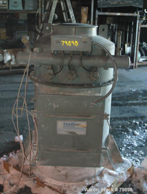 USED: Flex Kleen dust collector, model 36-CT-8-III. 33 sq ft filterarea, 30" diameter x 35" straight side x 22" cone, 8 filter cartridges, 5-1/2" diameter x 36-1/2" long. 20" x 24" side accessdoor, 8...