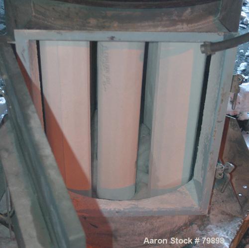 USED: Flex Kleen dust collector, model 36-CT-8-III. 33 sq ft filterarea, 30" diameter x 35" straight side x 22" cone, 8 filter cartridges, 5-1/2" diameter x 36-1/2" long. 20" x 24" side accessdoor, 8...