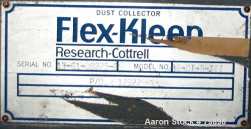 USED: Flex Kleen dust collector, model 36-CT-8-III. 33 sq ft filterarea, 30" diameter x 35" straight side x 22" cone, 8 filter cartridges, 5-1/2" diameter x 36-1/2" long. 20" x 24" side accessdoor, 8...