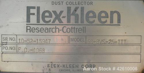 Used Dust Containment System consisting of: (1) Flex-Kleen bin vent dust collector, model 58-BVS-III, carbon steel. Approximate 183 square feet filter area. Housing 40" long x 40" wide x 60" tall x 1...
