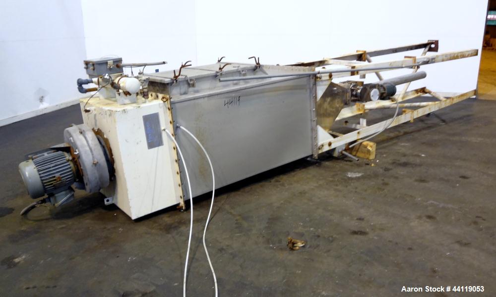 Used Flex-Kleen Pulse Jet Dust Collector, Model 58BVB16 III, 316 Stainless Steel. Approximate 117 square feet filter area. Housing measures long x wide x tall x 16” top carbon steel plenum x 38” cone...