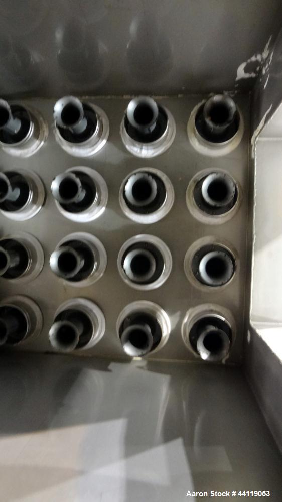 Used Flex-Kleen Pulse Jet Dust Collector, Model 58BVB16 III, 316 Stainless Steel. Approximate 117 square feet filter area. Housing measures long x wide x tall x 16” top carbon steel plenum x 38” cone...