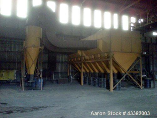 Used GBI Air Systems Dust Collector, Model GS108, Carbon steel construction. System includes Qty (9) individual units. Rated for 20,000 cfm @ 13" hg. Includes: Blower, cyclones and