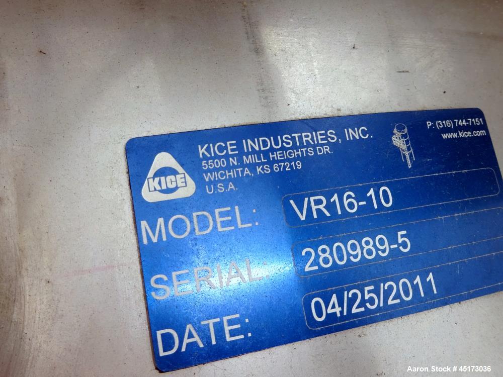 Used- Kice Industries VR Venturi Pulse Jet Dust Collector, Model VR16-10