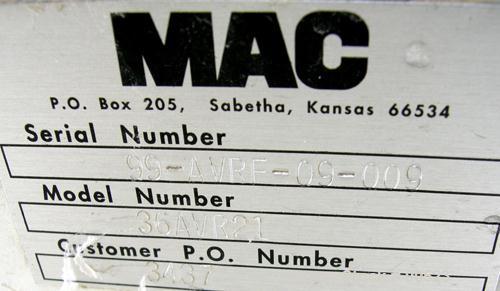 Used: MAC pulse jet filter, model 36AVR21, carbon steel. Approximate 90 square feet filter area.(21) 36" long bag filters. Housing measures 47" diameter x 60" straight side x 36" coned botttom x 14" ...