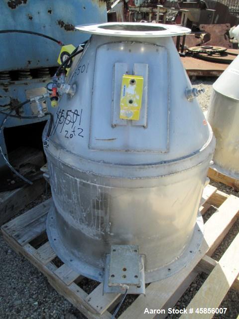 Used MAC Dust Collector, Approximately 252 Square Feet, Model 39AVRC7-STY3, Stainless Steel. (7) 39" Long pleated bags, 28" diameter, pulse jet, removable cone bottom, side entry, serial #64237-001-2.
