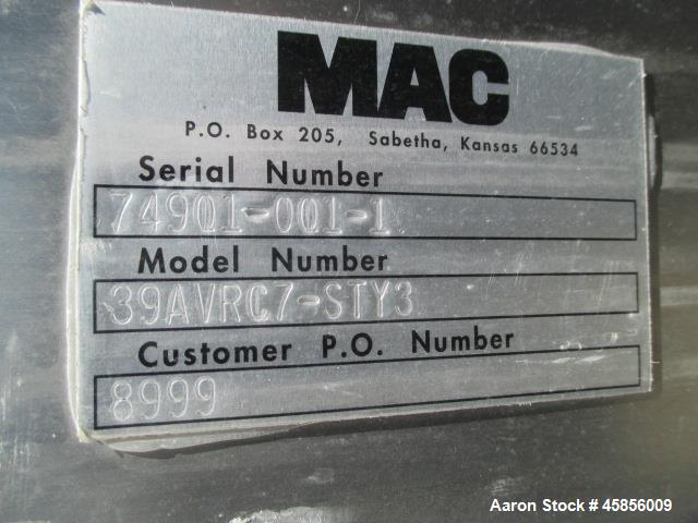 Used MAC Dust Collector, Model 39AVRC7-STY3