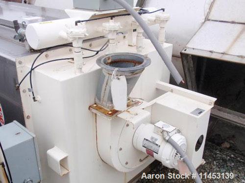 Used 138 Square Foot MAC Dust Collector, model 72AVS16-2. Stainless steel construction, (16) 5.5" diameter x 6' long bags, pulse jet, with 2 hp 230/460 volt blower.