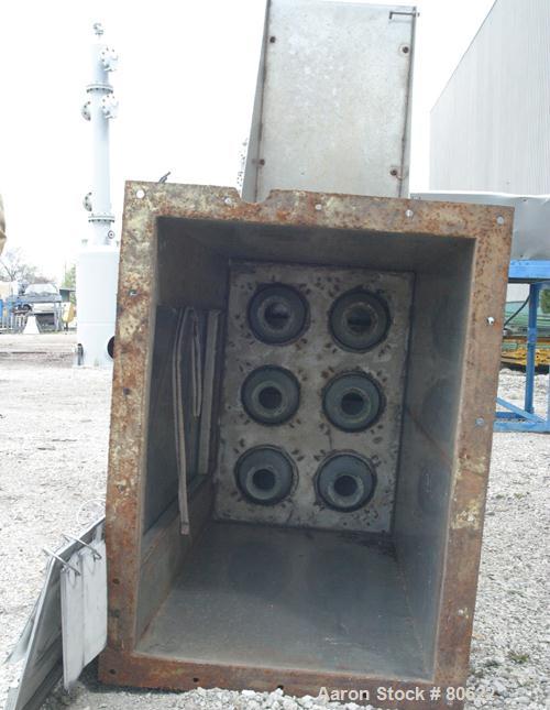 USED:MSM bin vent pulse jet dust collector, approx 25 sq ft filterarea, 304 stainless steel. Housing 26" x 37" x 50" tall. Top plenumwith 7" opening, side access door. Unit requires 6 approx 4" diame...