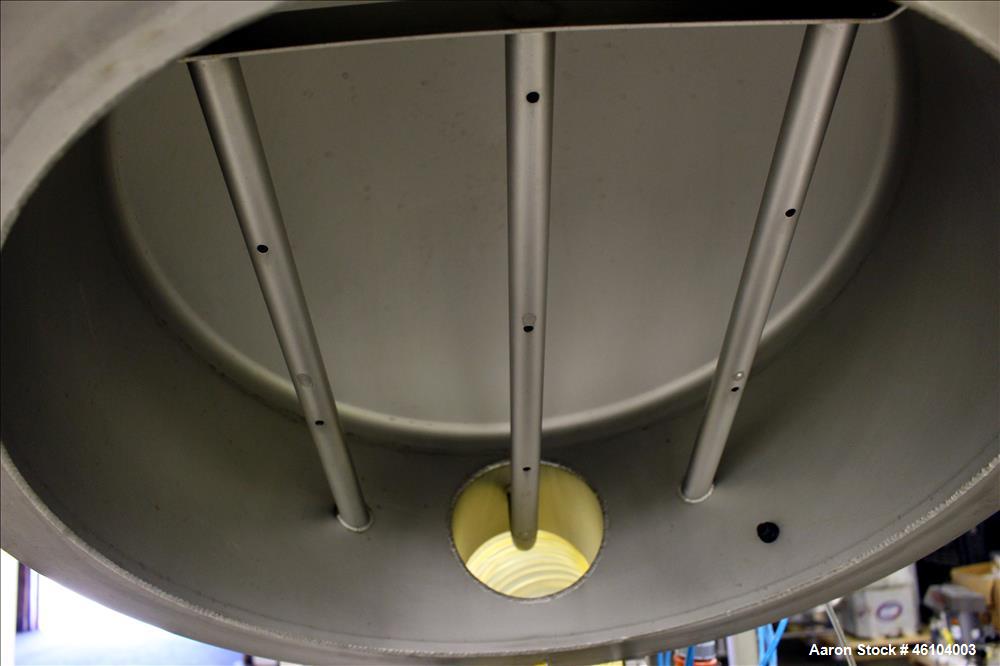 Used Marchant Schmidt Portable Sanitary Dust Collector System, Model SDC1300, 304 Stainless Steel. Approximately 1300 cfm, 25 square foot filter are. Approximately 24" diameter x 48" straight side, 8...