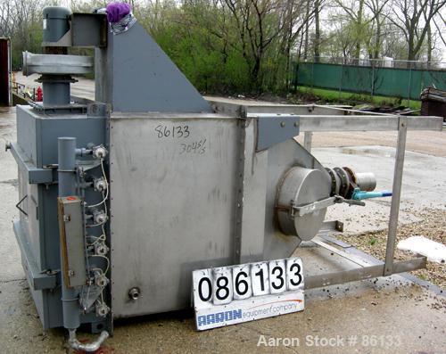 USED: Mikro Pulsaire pulse jet dust collector, model 36S3TR, 304 stainless steel, approximate 140 square feet filter area. Housing measures 48" wide x 48" long x 41" straight side x 43" cone bottom x...