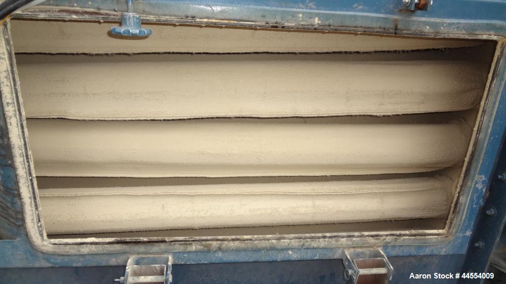 Used Mikro-Pulsaire Pulse Jet Dust Collector, Model 64S-8-20, Carbon Steel. Approximately 603 square feet filter area. Housing measures 60" long x 60" wide x 77" straight side x 17" top plenum x 54" ...