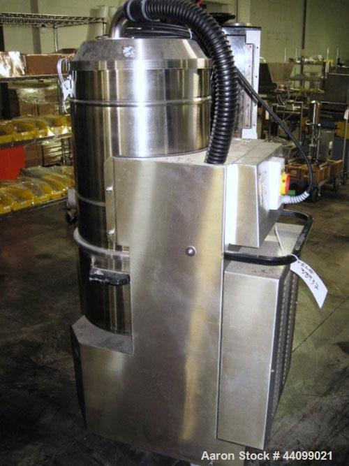 Used Nilfisk Industrial Vacuum Cleaner, Model 3306 AXX, Stainless Steel. Approximately 20 square feet surface area, 2.55 kw blower, 250/440V, 3 phase, portable design, serial # 00AE625, built 2004.