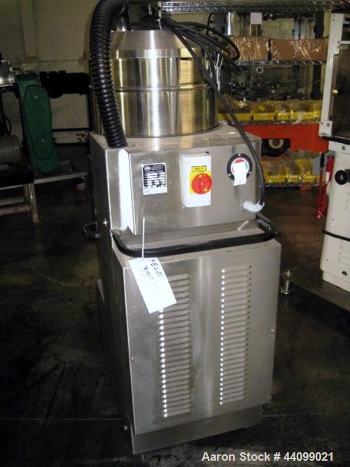 Used Nilfisk Industrial Vacuum Cleaner, Model 3306 AXX, Stainless Steel. Approximately 20 square feet surface area, 2.55 kw blower, 250/440V, 3 phase, portable design, serial # 00AE625, built 2004.